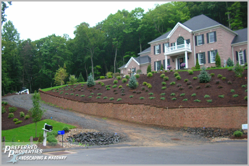 CT Landscaping featured 16 retaining wall, trees, shrubs & mulch featured 16