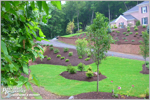 CT Landscaping featured 17 Trees, sod, shrubs, mulch, retaining wall featured 17