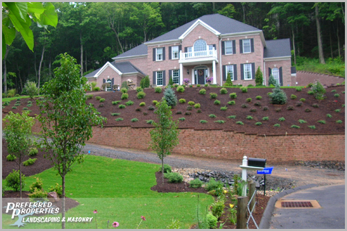 CT Landscaping featured 18 Sod, trees, shrubs, mulch, retaining wall featured 18