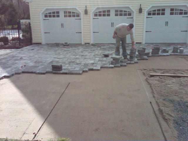 Preferred Properties Landscaping and Masonry prepare the base for this grande Paver driveway